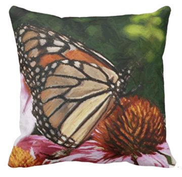 Butterfly In My Garden 16 x 16 Throw Pillow